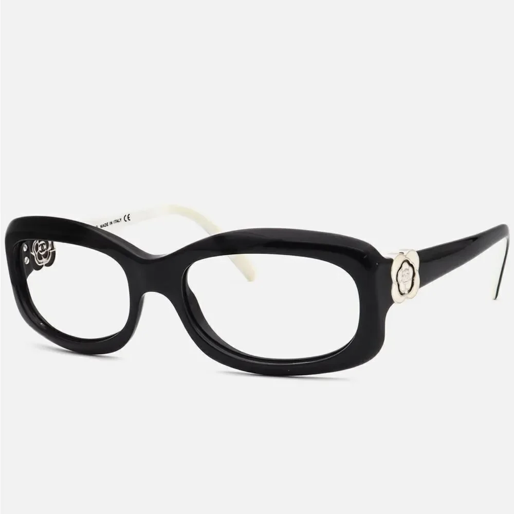Chanel Sunglasses Frame Only 5127 c.900/11 Gloss Black/White Square Italy 53 mm!